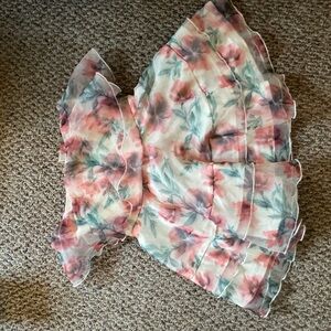 Strapless Floral Ruffle Tiered Dress